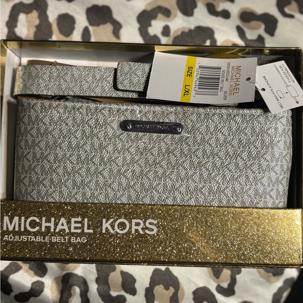 Michael Kors Metallic Silver Belt Bag